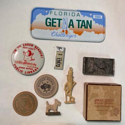 Vintage Desk Drawer Wooden Nickel Mr. Peanut Charm Lot