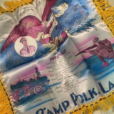 WWII Camp Polk Louisiana Silk Pillow Cover