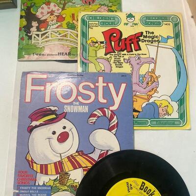 Frosty Puff the Magic Dragon and Strawberry Shortcake VIntage 45s