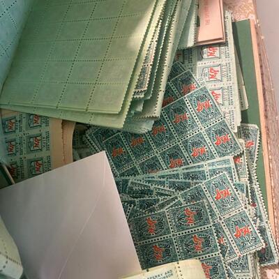 Loads of Green stamps SH Sheets Booklets Ephemera
