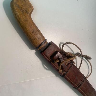 WWII Antique Philippine Moro Handcarved Curved Blade