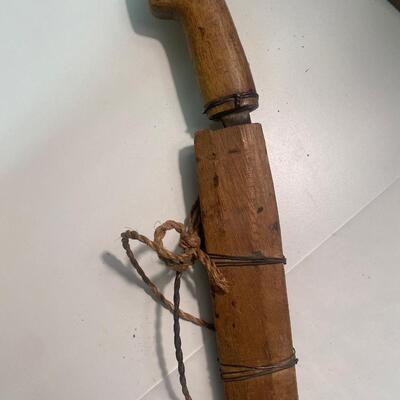 WWII Antique Philippine Moro Handcarved Curved Blade