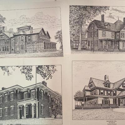 Four Prints Famous Presidential Homes