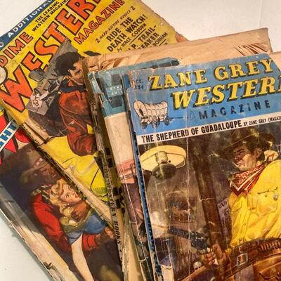 Massive Box Vintage Western Pulp Magazines Most no Cover 