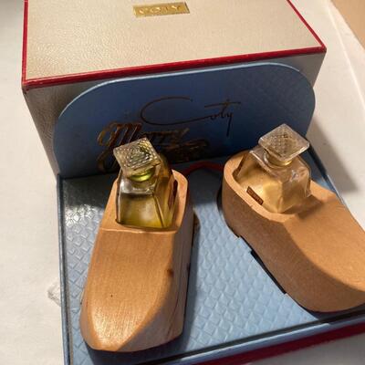 Coty Vintage Wooden Clog and Perfume Mini