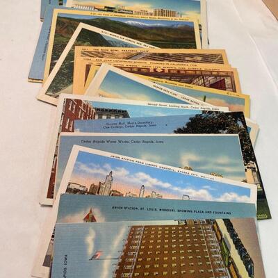 Postcard Lot: Linens States Cities Buildings Flowers