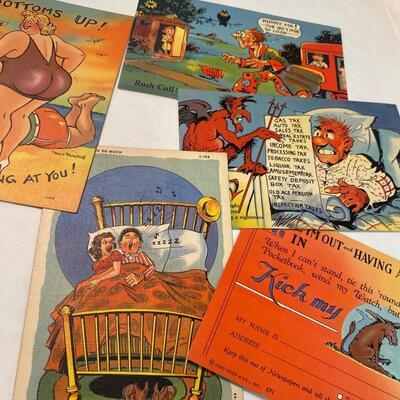 Postcard Lot: Humor Linens