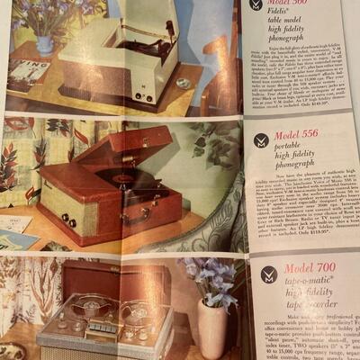 Phonograph Turntable Brochure Foldout