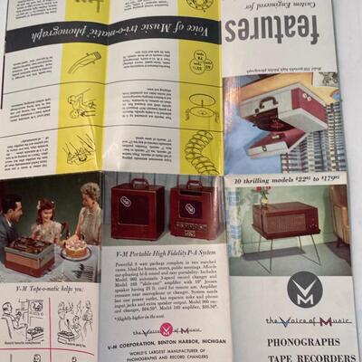 Phonograph Turntable Brochure Foldout