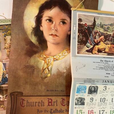 Ephemera Lot: 1960s Religious Calendars Great Art