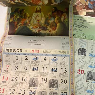 Ephemera Lot: 1960s Religious Calendars Great Art