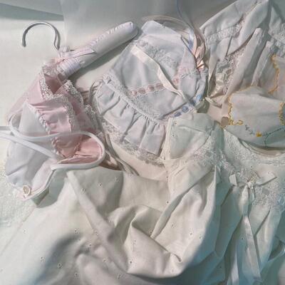 Vintage Christening Dress Full Length Bonnets etc.