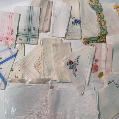 Vintage Hanky Handkerchief Linen Lot