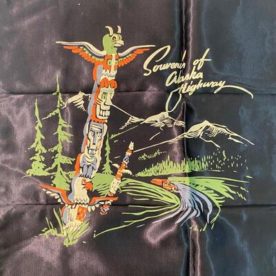 VIntage Alaska Highway Silk Pillow Cover