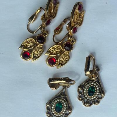 Pair Avon and Other Drop Pendant Earrings