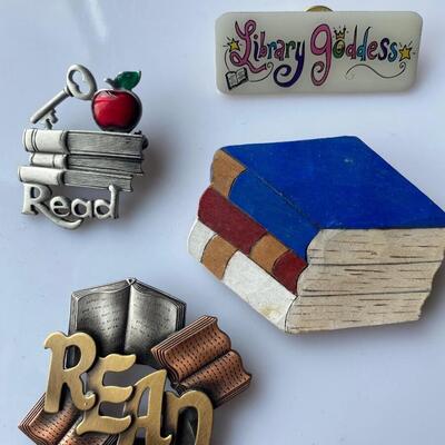 Mixed Reader Book Lovers Librarian Pin Lot