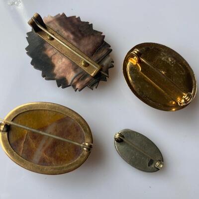 Victorian/1920s Pin Lot Abalone Stone