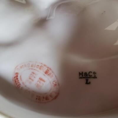 Two antique porcelain 9" oyster plates