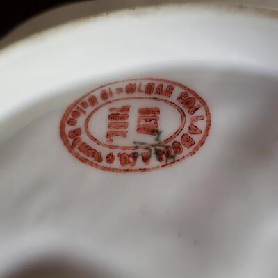 Two antique porcelain 9" oyster plates