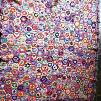 Vintage Crocheted blanket flowers