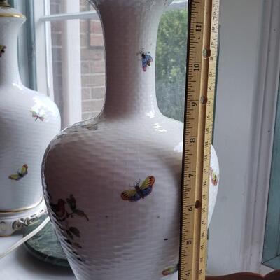 Pair of porcelain table lamps, Herend?
