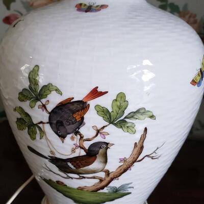 Pair of porcelain table lamps, Herend?