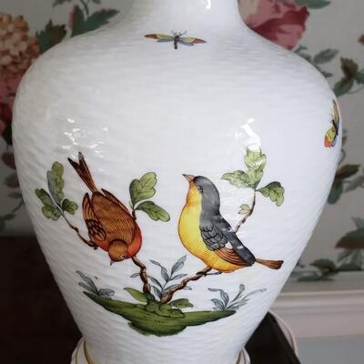 Pair of porcelain table lamps, Herend?