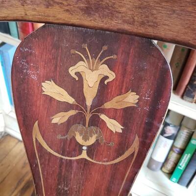 Small antique rocking chair Rocker In-laid wood