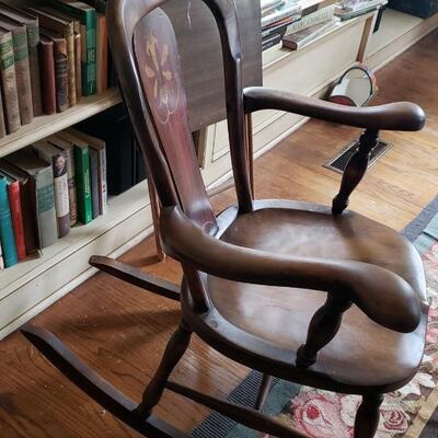 Small antique rocking chair Rocker In-laid wood