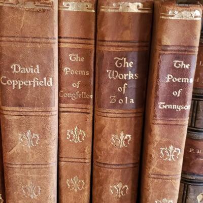 4 antique leather bound books, Book Lot #7