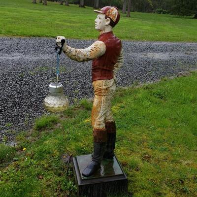 Metal lawn jockey 49" tall approximately