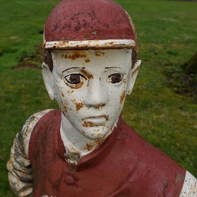 Metal lawn jockey 49" tall approximately