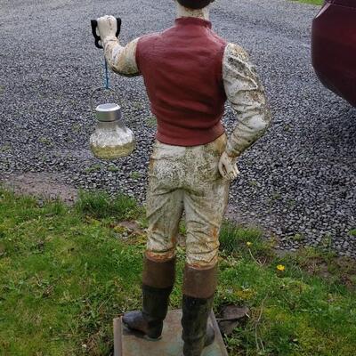 Metal lawn jockey 49" tall approximately