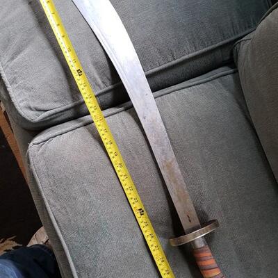 Chinese Oxtail dao 1920-1950 Curved Sword with wrapped handle