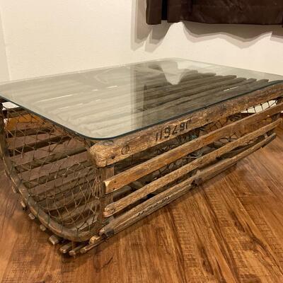 D1 Unique Antique Lobster Trap Coffee Table EstateSales