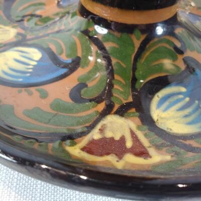 German Pottery Candlestick Holder
