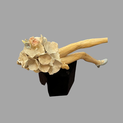 Susan Bergman Sitting Garlic Sculpture - 3"