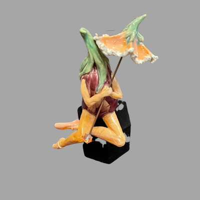Susan Bergman Eggplant Umbrella Sculpture - 11"