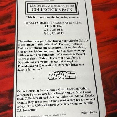 LOT 6: Three Marvel 4-Issue Collector's Packs of Comic Books - X-Men & Transformers. G.I Joe