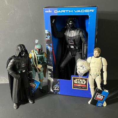 LOT 53: Star Wars Figures from Applause - 90s - Darth Vader, Boba Fett, Han Solo