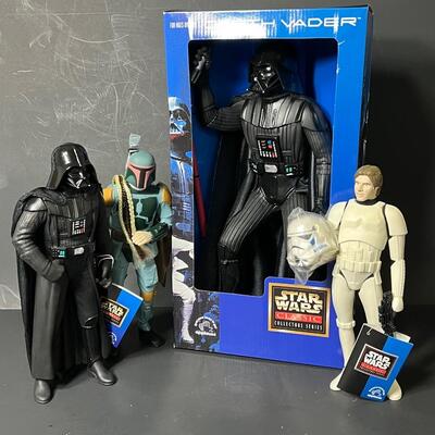 LOT 53: Star Wars Figures from Applause - 90s - Darth Vader, Boba Fett, Han Solo