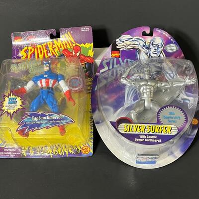 LOT 60: Toy Biz Marvel Toys - Captain America, Silver Surfer