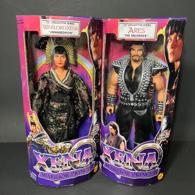 LOT 73: Xena Warrior Princess 12" Dolls (2) - Xena "Armageddon" and Ares "The Deliverer"