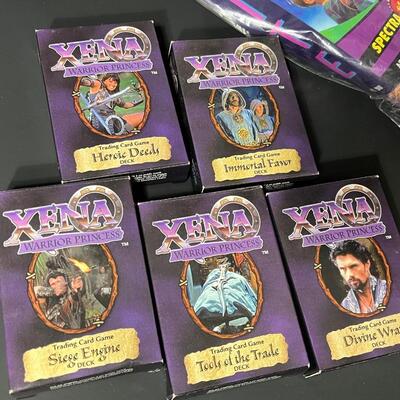LOT 75: Big Lot of Xena Memorabilia - DVDs, VHS, Jewelry, Posters & More