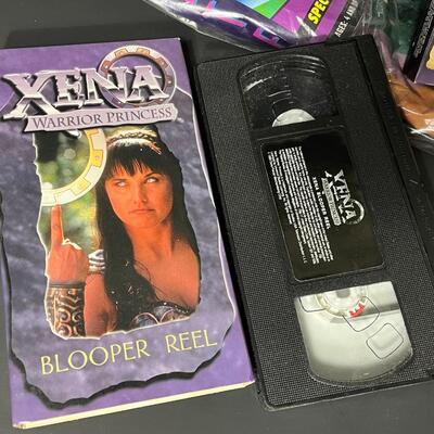 LOT 75: Big Lot of Xena Memorabilia - DVDs, VHS, Jewelry, Posters & More