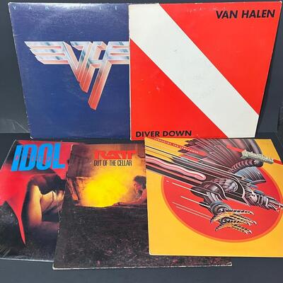 LOT 82: Vinyl Rock Records - Van Halen (2), Billy Idol, Ratt, Judas Priest