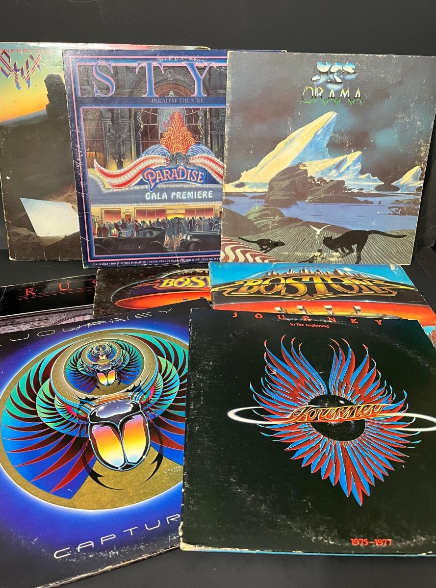 LOT 85 Rush, Yes, Styx, Boston & Journey Vintage Vinyl Records