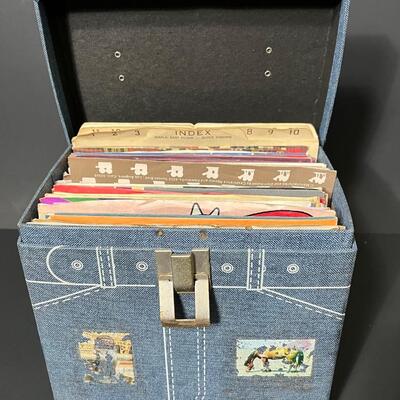 LOT 92: 40+ 45 RPM Singles in Vintage Case  - Lots of Disco