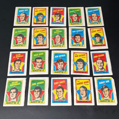 LOT 97: 1971-72 Topps NHL Hockey Booklets - 20 of 24-piece set of Mini-comics