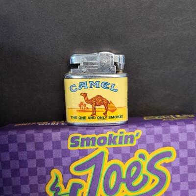 LOT 128: Vintage Advertising Smoking Joes Camel Tin/Lighter/Matches & Death Cigarettes